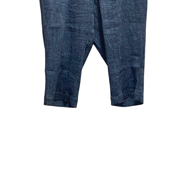 J.Jill Pure Jill Linen Blend Cropped Drawstring Pants Blue Size XL Coastal Boho - Picture 8 of 13